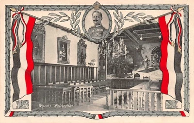 Worms Kaisersaal Patriotika carte postale 1. WK - Photo 1/2