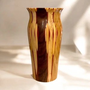 Beautiful Handcrafted Cedarwood & Resin Decorative Vase – 8” Tall - Picture 1 of 10