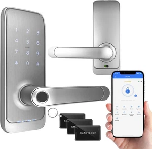 EURA ELH-01H4 Cerradura de puerta inteligente con tirador, cerradura de código, lectura de proximidad 13,56 MHz - Imagen 1 de 9