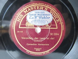 78rpm COMEDIAN HARMONISTS - VERONIKA DER LENZ IST DA ! Kult Schellackplatte - Picture 1 of 2