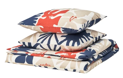 Funda nórdica y 2 fundas de almohada IKEA HYLSNEJLIKA, multicolor, 79x79" 200x200 cm Foto 1 de 4