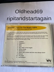 Interpol: Turn On the Bright Lights CD (2002) Promo Edition - Bild 1 von 2