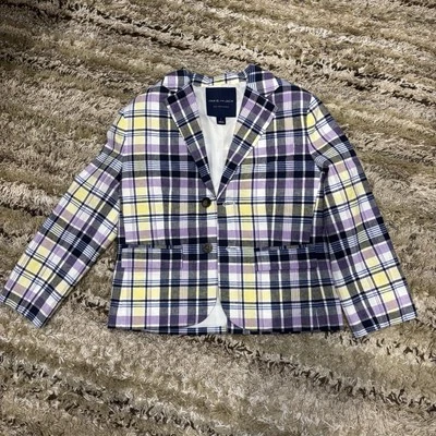 JANIE AND JACK Niños Talla 5 Mezcla de Lino Traje a Cuadros Chaqueta Blazer Dos Botones Foto 1 de 4
