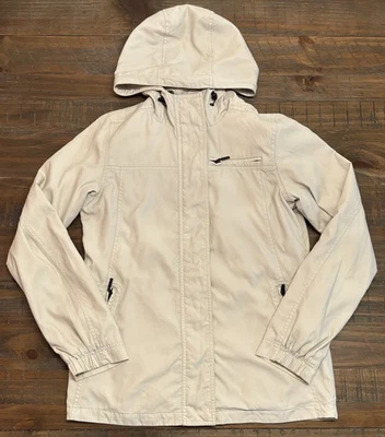 Chaqueta Eddie Bauer Adulto Mujer XS Beige Nylon Con Capucha Cremallera Completa Abrigo de Lluvia Foto 1 de 4