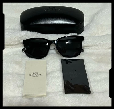 Coach Women’s Square Sunglasses HC8313U Black Size 54-19-145 - Image 1 of 4