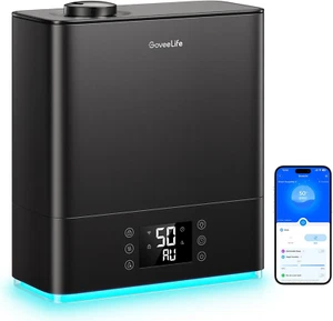 Smart Humidifier for Bedroom Large Room, Top-Fill Cool Mist 6L Humidifier, Auto - Picture 1 of 7
