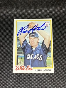 Lerrin LaGrow Chicago White Sox auto firmata 1978 Topps #14 ~ COA - Foto 1 di 3
