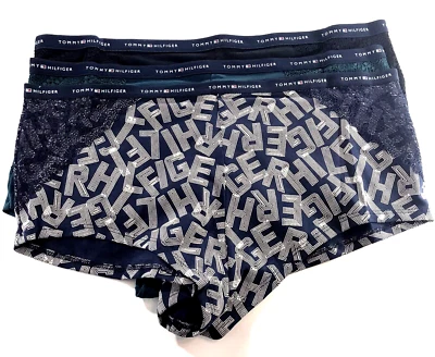 Tommy Hilfiger - 大号 - Boyshort 女式棉质内裤内衣 - 3 件装 - 蓝色 — 第 1/4 张图片