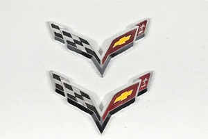 Juego de emblemas cromado borde delantero trasero para Corvette C7 14-19 - Imagen 1 de 4