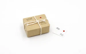 Dollhouse Miniature Large Parcel & Postcard 2.8cm - Picture 1 of 2