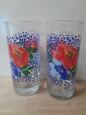 Juego de 2 vasos de vidrio Pioneer Woman Melody Coolers vaso 16 oz Foto 1 de 4