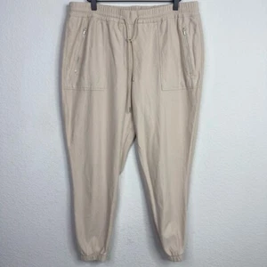 C&C California Pants Womens L Beige Zippered Drawstring Athleisure Active Jogger - Picture 1 of 7