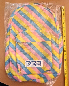 Zaino PEZ da collezione vintage anni 90 a righe NUOVO MAI RIMOSSO DALLA BORSA! - Foto 1 di 4