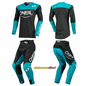 Oneal Mayhem-Lite Hexx Black/Teal Motocross Jersey Pant Combo - Picture 1 of 6