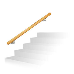 Handlauf Holz Holzhandlauf Treppenhandlauf bis 2 m Treppengeländer Wandmontage
