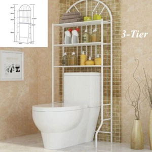 Over The Toilet Storage Rack Shelves Bathroom Organizer Shelf Space Saver 3 Tier - Picture 1 of 13