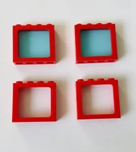 LEGO vintage 3x4 Window Classic Space 4033 Red Train Locomotive Windows - Picture 1 of 2