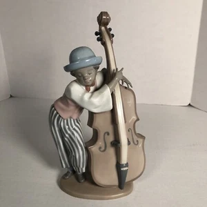 Vtg 1990 LLADRO 5834 Jazz Bass Black Legacy Boy Musician Figurine Hand Made - Picture 1 of 16