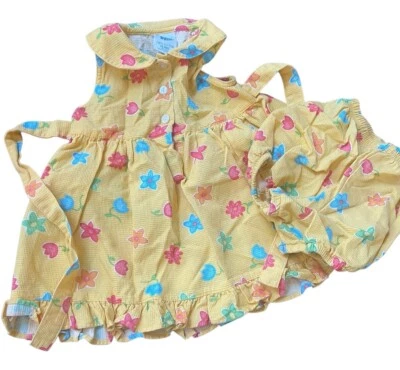 Vestido de Pascua vintage Osh Kosh B'Gosh niñas amarillo floral 18 24 m 2t 2 piezas Foto 1 de 4