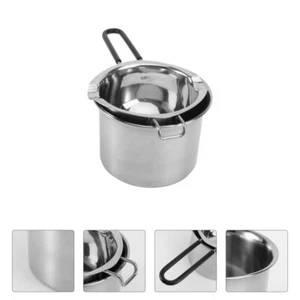 2 Pcs Stainless Steel Melting Pot Butter Warmer Chocolate Double Baby - Picture 1 of 12