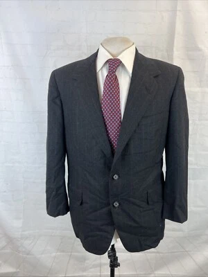 FALL/WINTER Oxxford Men's Dark Gray Black Striped Wool Suit 42R 33X26 $2,895 - Image 1 of 4