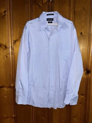 PAUL FREDRICK dress shirt 17/35 80s 2 Ply Cotton OXFORD BLUE - Image 1 of 4