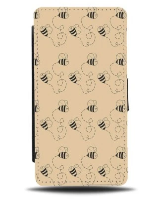 Flying Bees Flip Wallet Case Cartoon Bumblebee Artwork Wings Shapes AE06 - Image 1 of 3