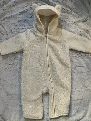 Bebé GAP 3-6 Meses Sherpa Una Pieza Invierno Con Capucha Oso Cremallera NUEVO Foto 1 de 4