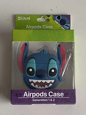 DISNEY Lilo And Stitch AirPods Estuche Cubierta Para Gen 1 y 2 AirPods Llavero NUEVO Foto 1 de 4