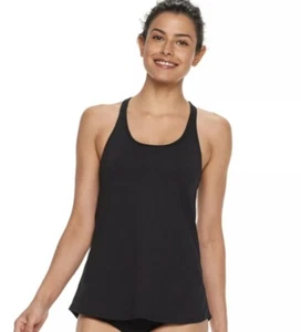 TYR 266244 Women's Solid Taylor Black Tankini Top Swimwear Size Medium - Picture 1 of 2