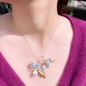 CWWZircons Lucky Bird Design Cubic Zirconia Grande Spilla Smaltata per Donna Gioielli - Foto 1 di 18