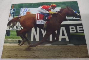 MIKE SMITH JUSTIFY SIGNED 2018 BELMONT STAKES 8x10 HORSE RACING PHOTO CHAMPION - Picture 1 of 1