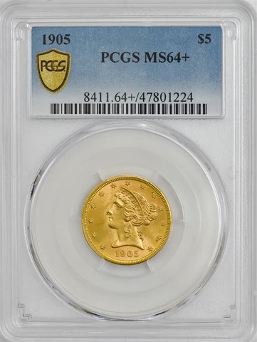 1905 $5 Gold Liberty MS64+ Secure PCGS 947212-18 Cover