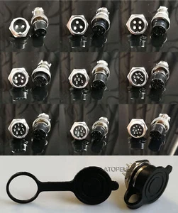 GX16 16mm Aviation Plug Metal Panel Female+Male Connector+Rubber Waterproof - Picture 1 of 3