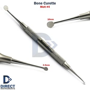Molt #4 Zahnknochen Kürette chirurgische Zyste Entfernung Skaler Kürettage 3,5 mm-10 mm - Bild 1 von 5