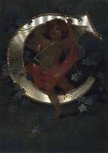 Alfabeto•Carta C•Ángel Oro y Plata Flores POSTAL 1969 - Imagen 1 de 1