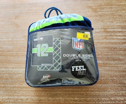 NEW Seattle Seahawks NFL 50" x 70" Double Sided Plush Throw Blanket Northwest Co Cover