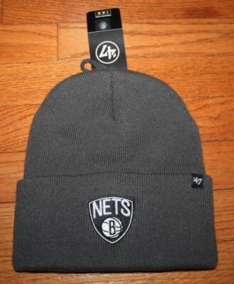 NWT '47 Brand BROOKLYN NETS Cuff Knit Winter Hat Cap Beanie GREY Haymaker *5J - Image 1 of 4