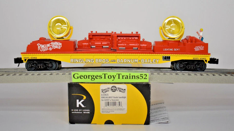 K-LINE BY LIONEL 3-RL O #63002 RINGLING BROS OPER DOUBLE SEARCHLIGHT CAR 6-22635 - Image 1 of 4