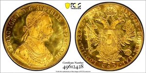 PCGS MS-67! "1915" 4 DUCAT AUSTRIA GOLD RESTRIKE - Picture 1 of 5