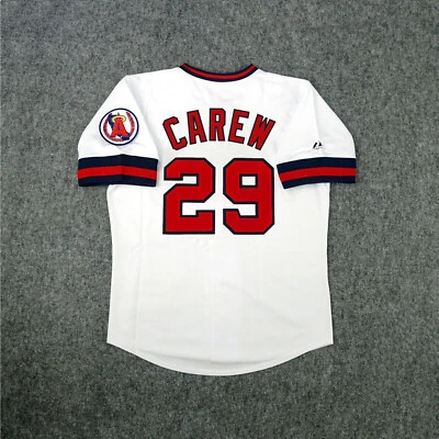 Rod Carew California Angels Men's Cooperstown Home White Throwback Jersey - Image 1 of 4