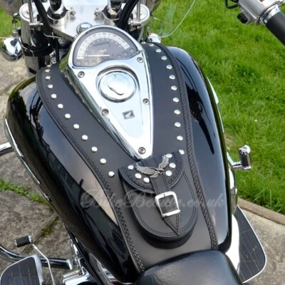 BS) HONDA VTX1300 R, S Retro C Custom CUERO TANQUE Panel Cubierta Almohadilla Chap Bra Babero Foto 1 de 4