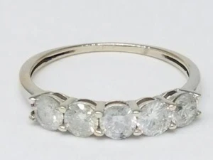 14K White Gold Light Fancy White Diamond Wedding Ring Size 6.75 (AP2034030) - Picture 1 of 3