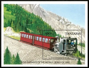 Tanzania 1990 - Cog Railways, Trains - Souvenir Sheet - Scott 666 - MNH - Picture 1 of 1