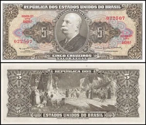 Brasile 5 Cruzeiros, 1962-1964 ND, P-176d, UNC - Foto 1 di 1