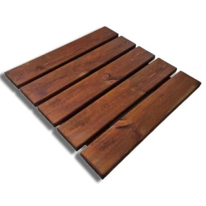 Pedana doccia antiscivolo in legno 50x50x4 cm in legno di pino marrone - Bild 1 von 6
