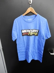 Mercury Racing 50th checkered blue T shirt  LOGO TEE Medium - Picture 1 of 2