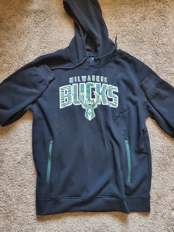 New Milwaukee Bucks Black NBA UNK Hoodie Sweatshirt Mens X-Large XL Cover