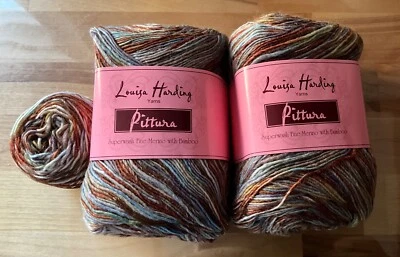 LOT of 2+ balls Louisa Harding PITTURA Wool Bamboo yarn #609 “Birth of Venus” - Image 1 of 4