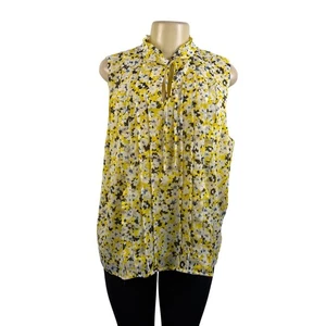 Ann Taylor Damen Bluse Mehrfarbig Polyester Ärmellos Blumen Größe XL - Neu - Bild 1 von 9